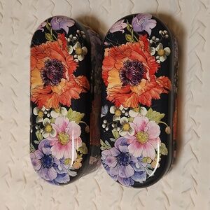 Brighton Floral Sunglasses Metal Cases Set of 2 Bohemian Garden